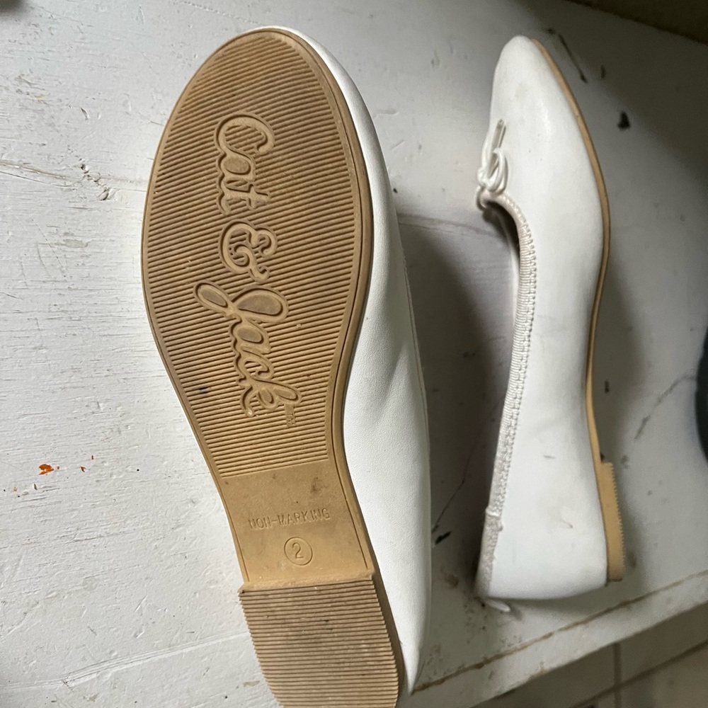 Girls white flats